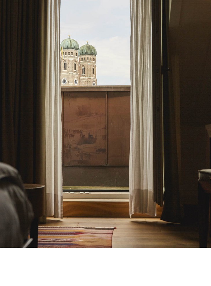 Balcony View of Frauenkirche Munich in LOUIS Hotel Room with View